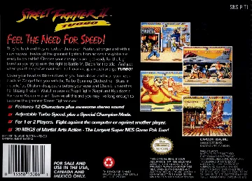 Street Fighter II Turbo (USA) (Rev 1) box cover back